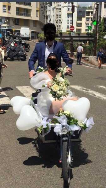 Vélo cargo mariage Wedding cargo bike image