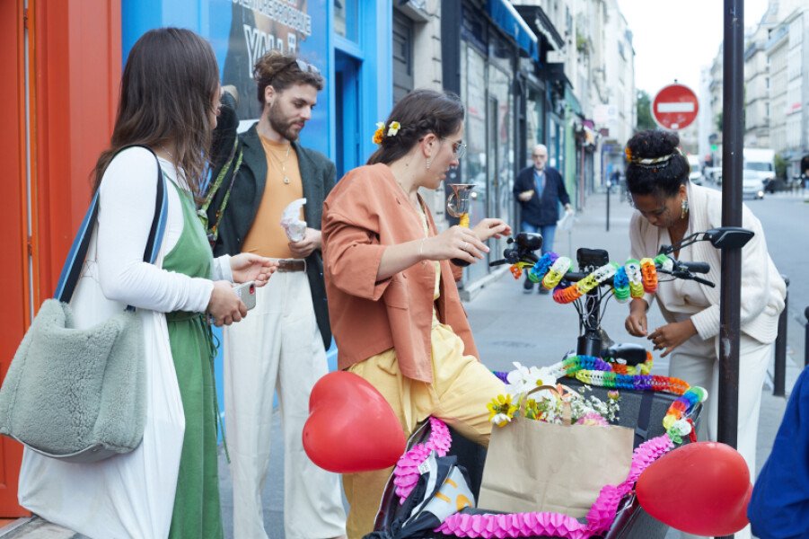 Vélo cargo mariage Wedding cargo bike image