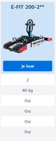 Porte-vélos sur Attelage NORAUTO E-FIT 200-2 pour 2 vélos compatible vélos électriques - Poids maxi : 60 kg image