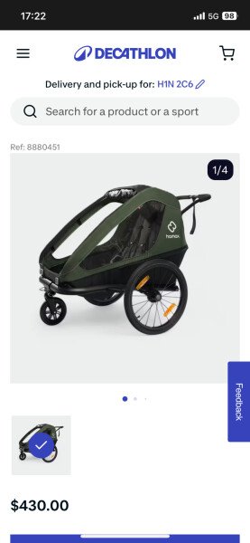 Remorque HAMAX IXPLORER + siège bébé image