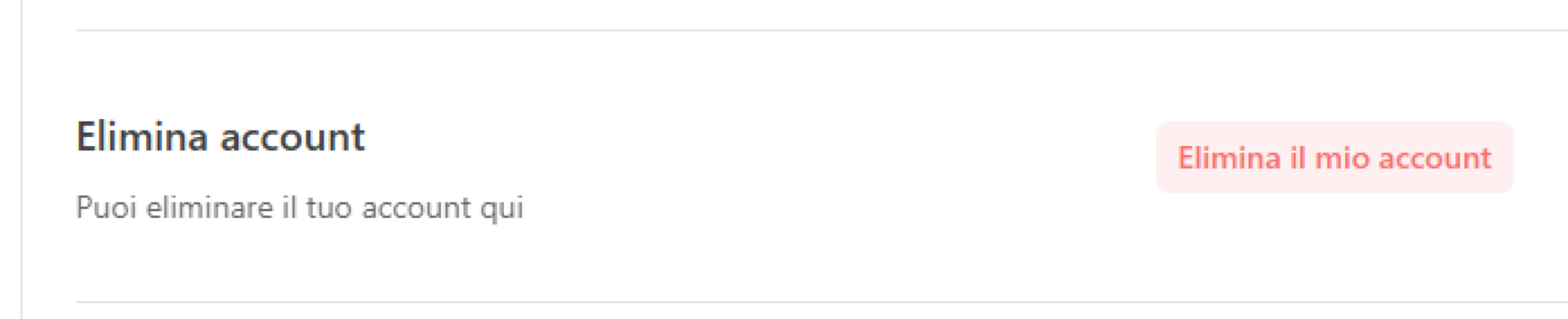 Eliminare il proprio account BikUp