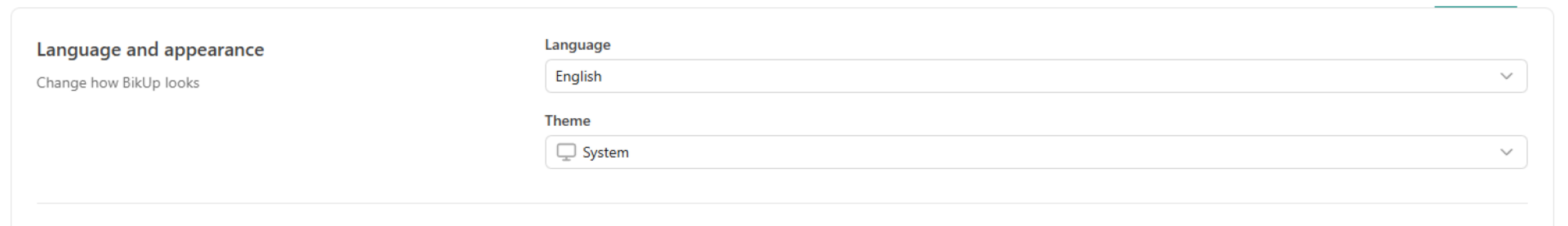 Change BikUp account language
