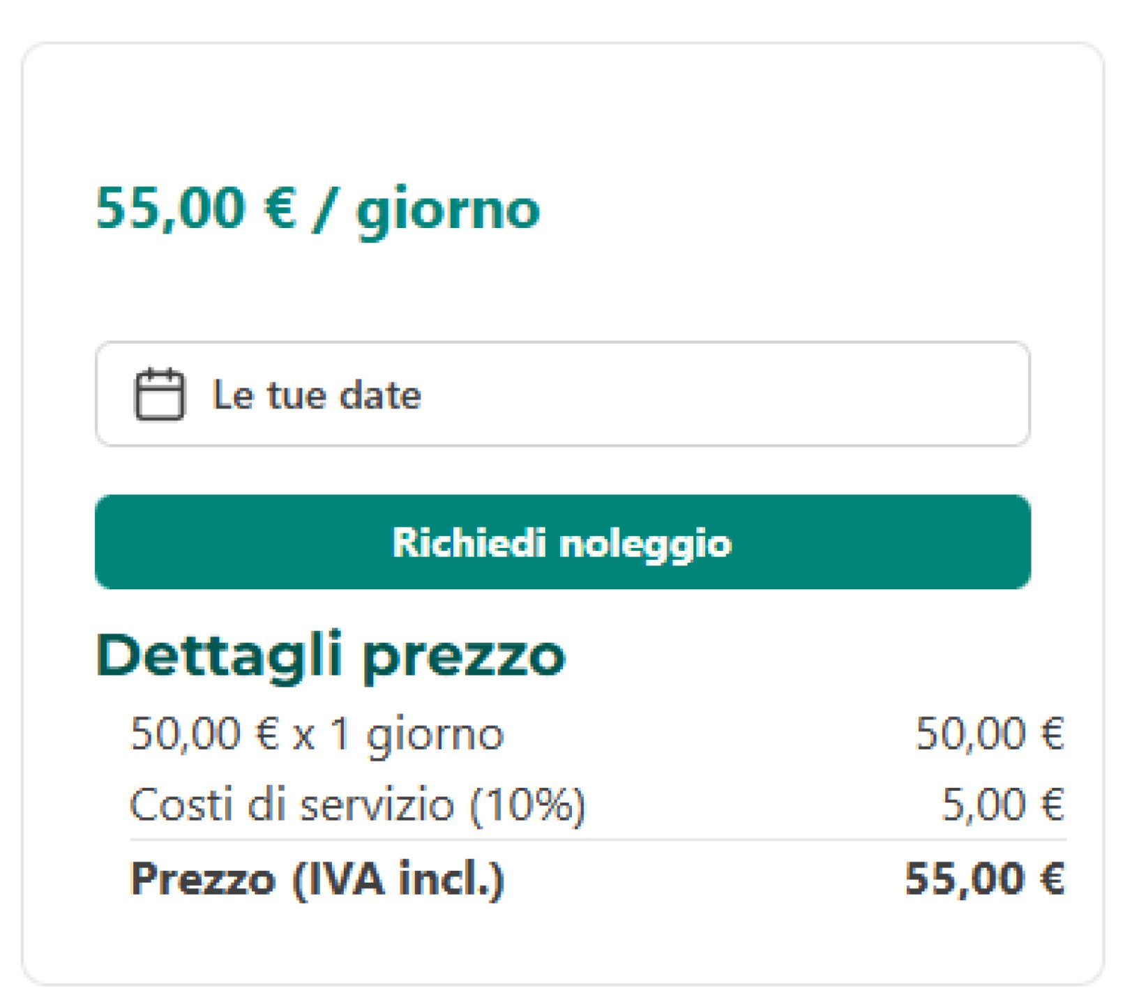 Richiesta di noleggio bici