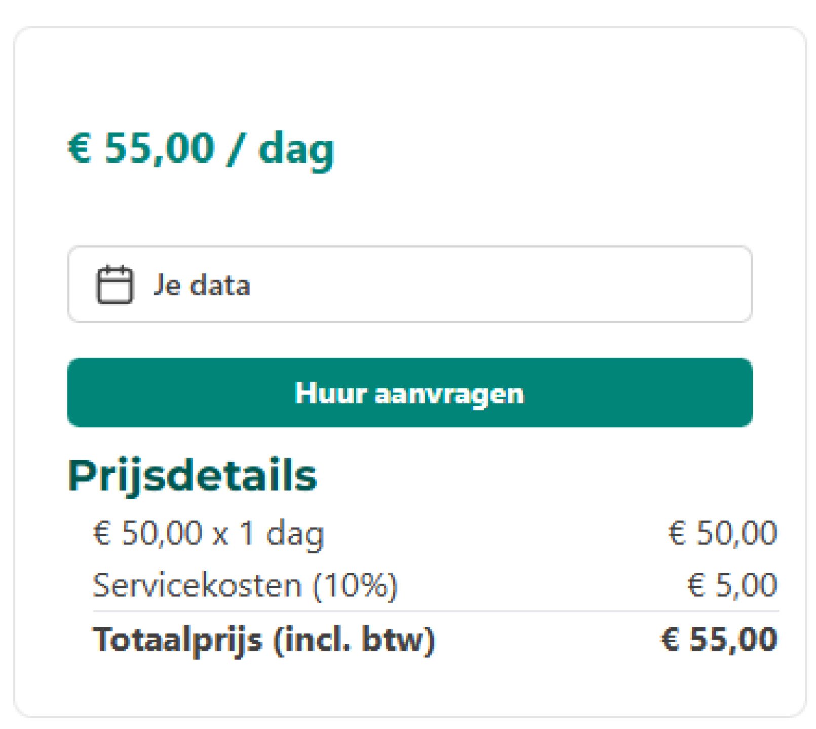 Huuraanvraag voor een fiets