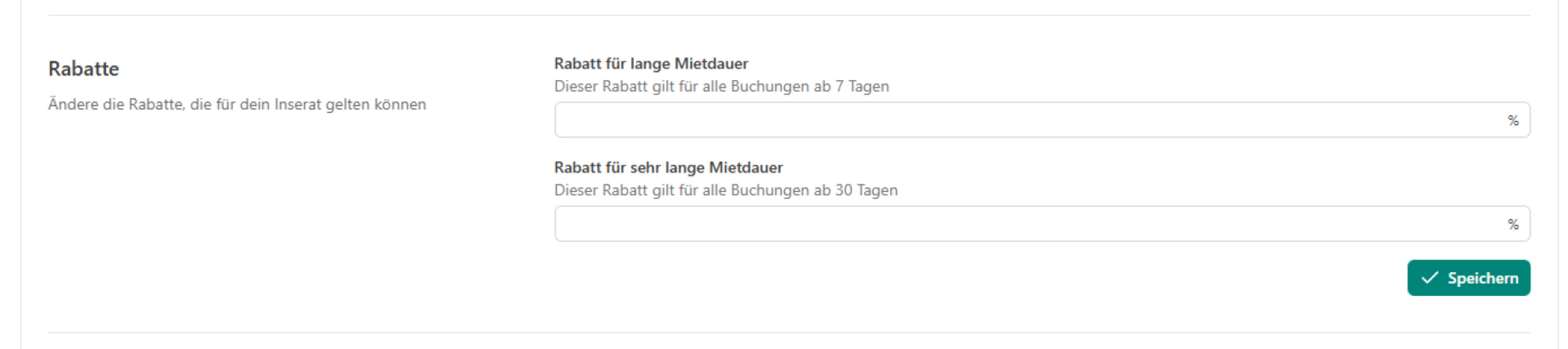 Staffelpreise für Vermietungen