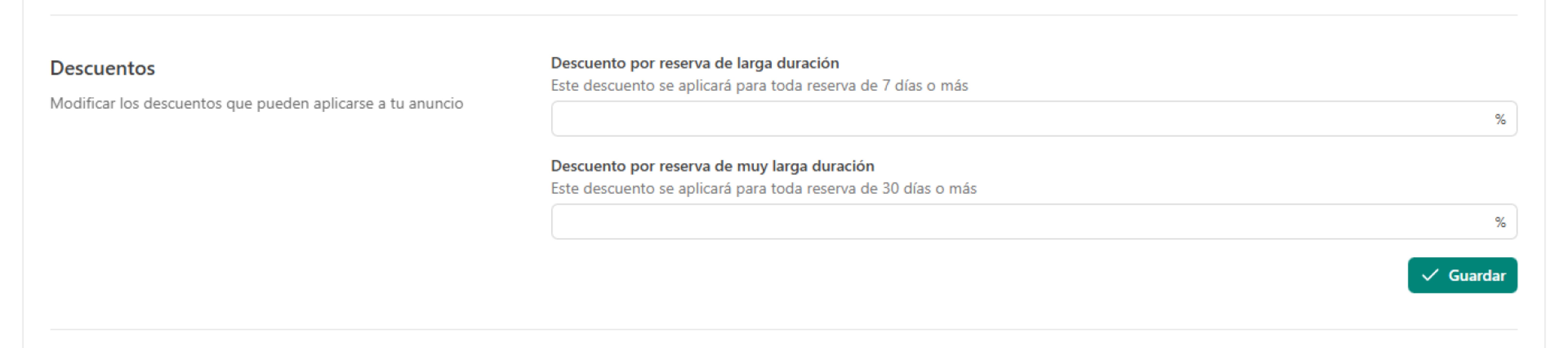 Tarifas decrecientes de alquiler