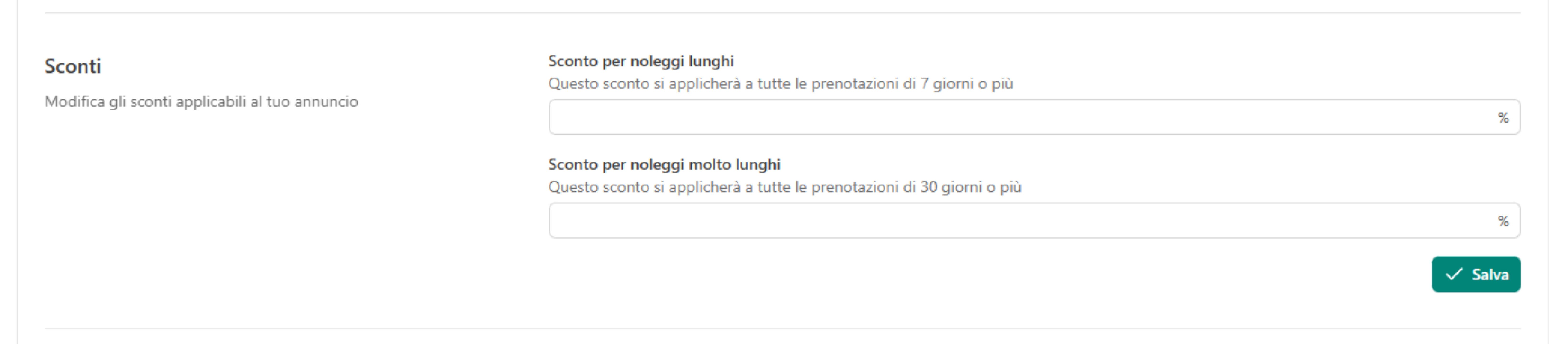 Tariffe decrescenti noleggio