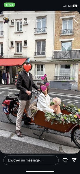 Vélo cargo mariage Wedding cargo bike image