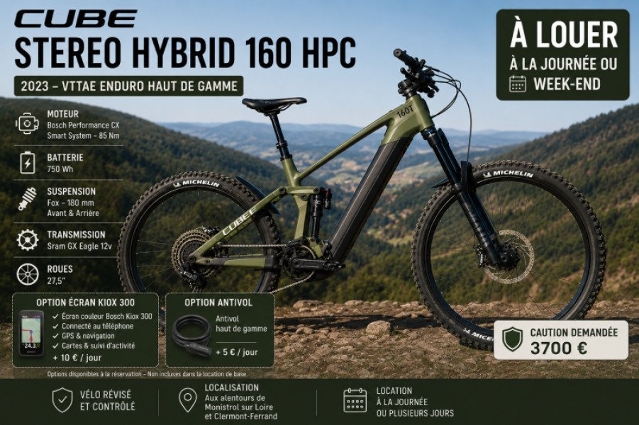 Vélo enduro électrique Cube STEREO HYBRID 160 HPC TM 750 image
