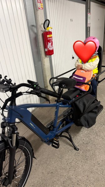 Velo cargo électrique longtail, E-three 500 Bleu abysse image